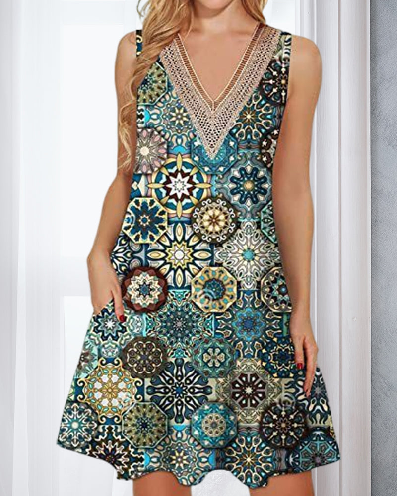 Womens Sundress Casual V-Neck Sleeveless