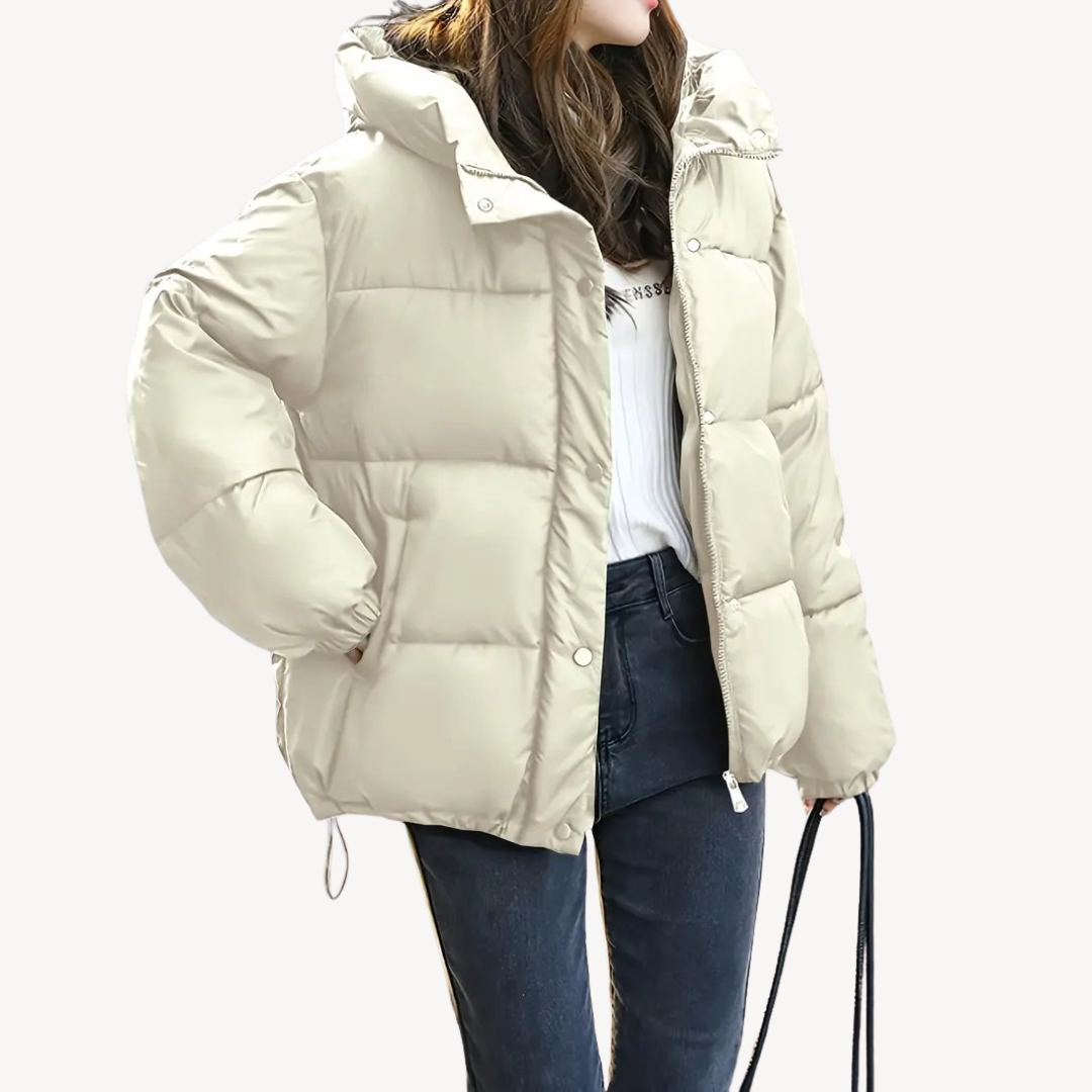 Womens Puffer Jacket with Hooded Design