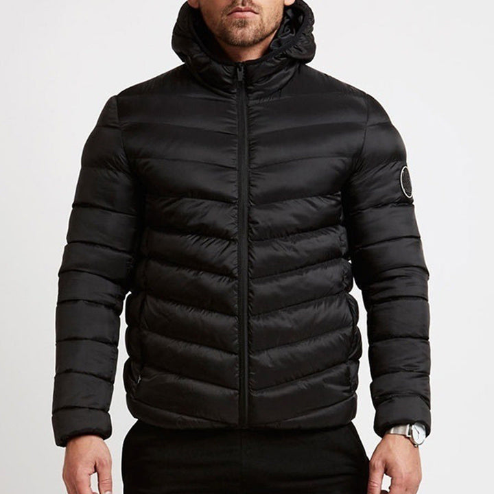 Mens Hooded Puffer Coat Insulated Warm Fit - BritishMode
