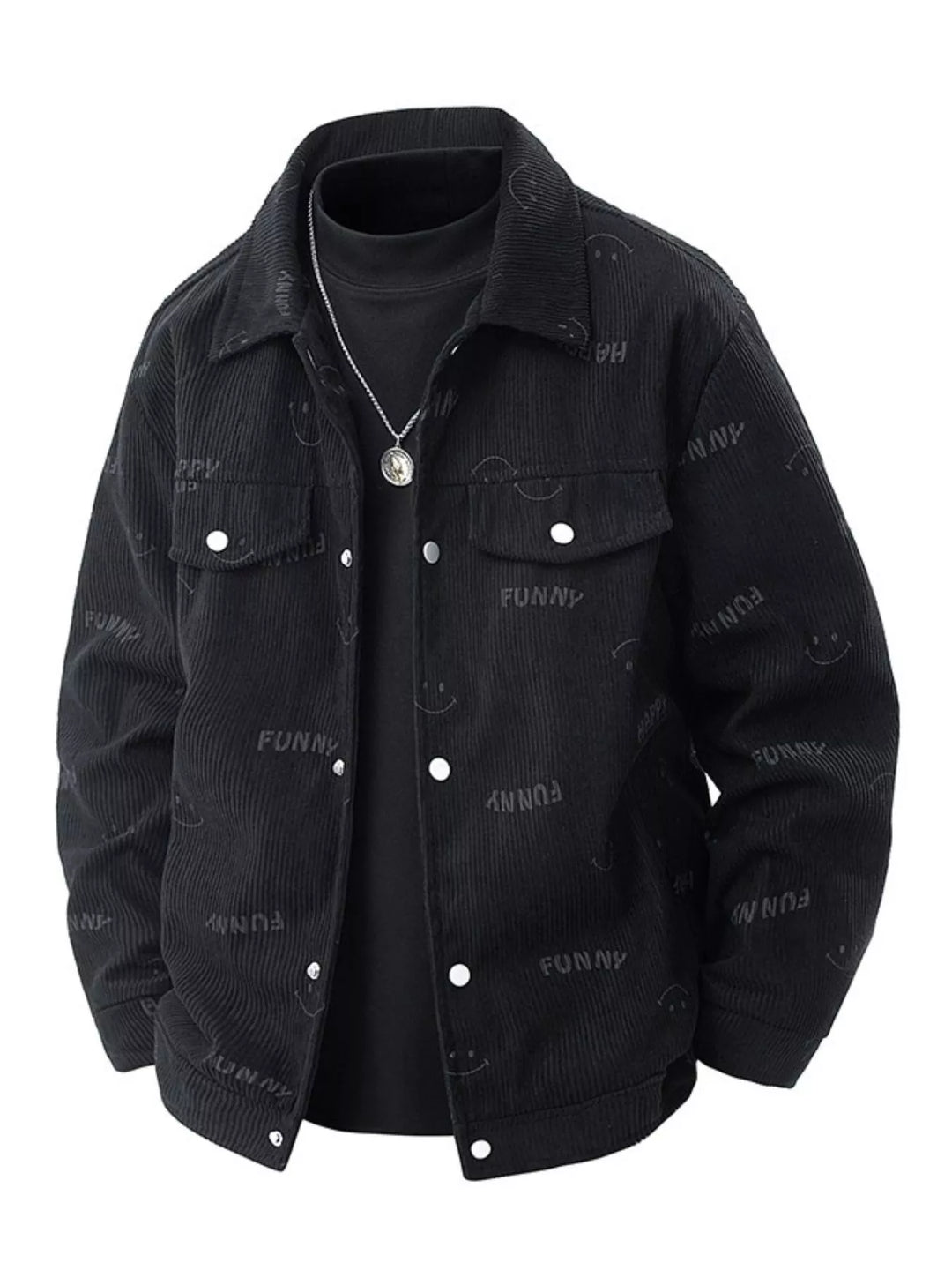 Mens Casual Zip-Up Jacket Graphic Print Relaxed Fit - BritishMode