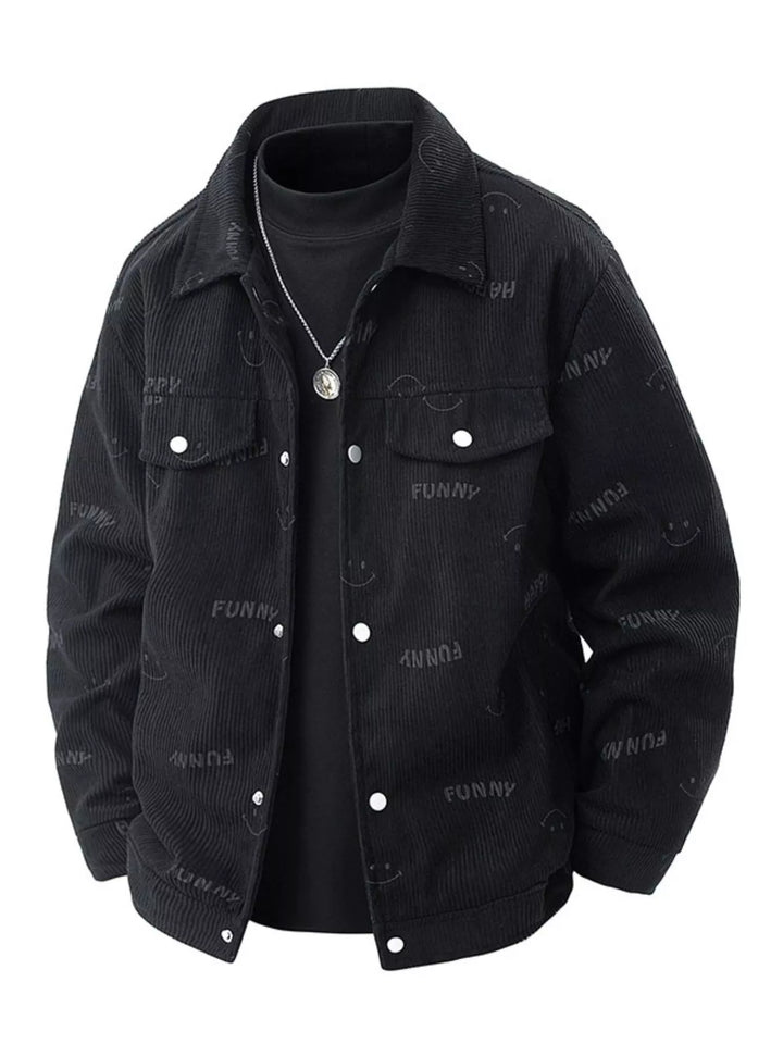Mens Casual Zip-Up Jacket Graphic Print Relaxed Fit - BritishMode