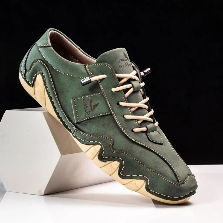 Mens Casual Lace-Up Shoes with Contrast Stitching Curved Sole