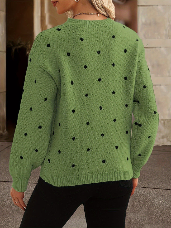 Womens Sweater Polka Dot Casual Comfortable Fit