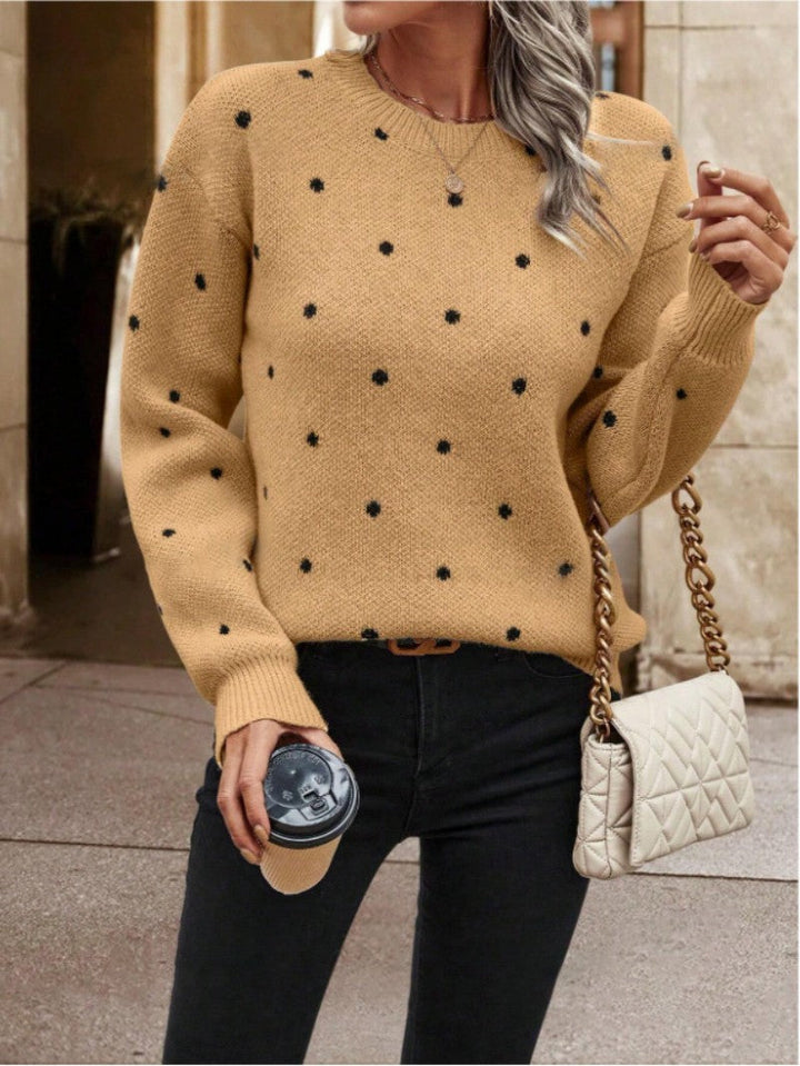 Womens Sweater Polka Dot Casual Comfortable Fit