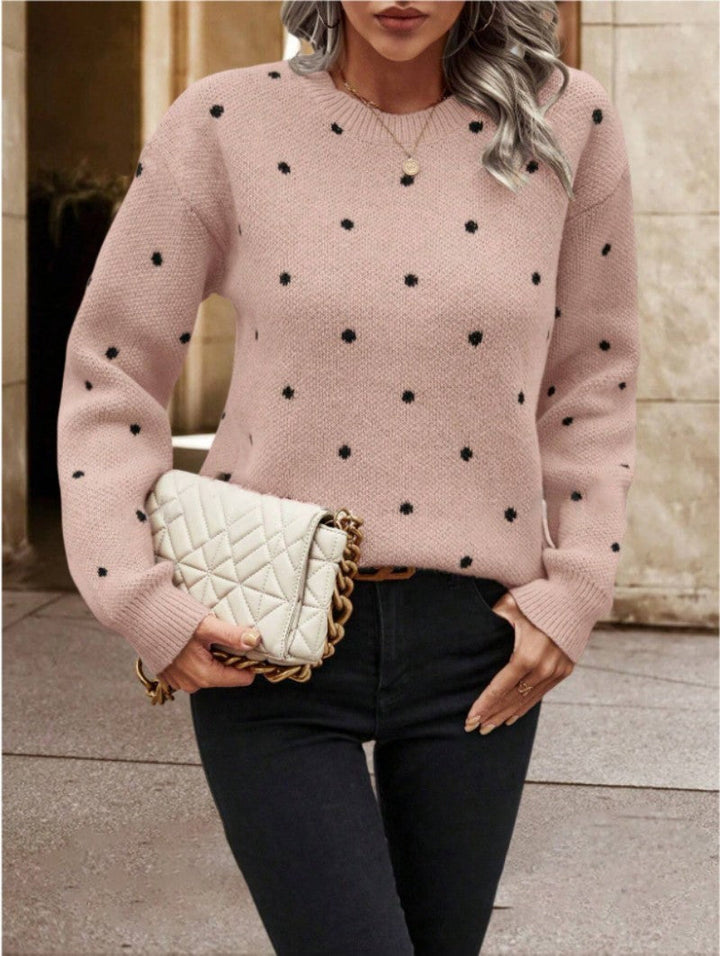 Womens Sweater Polka Dot Casual Comfortable Fit