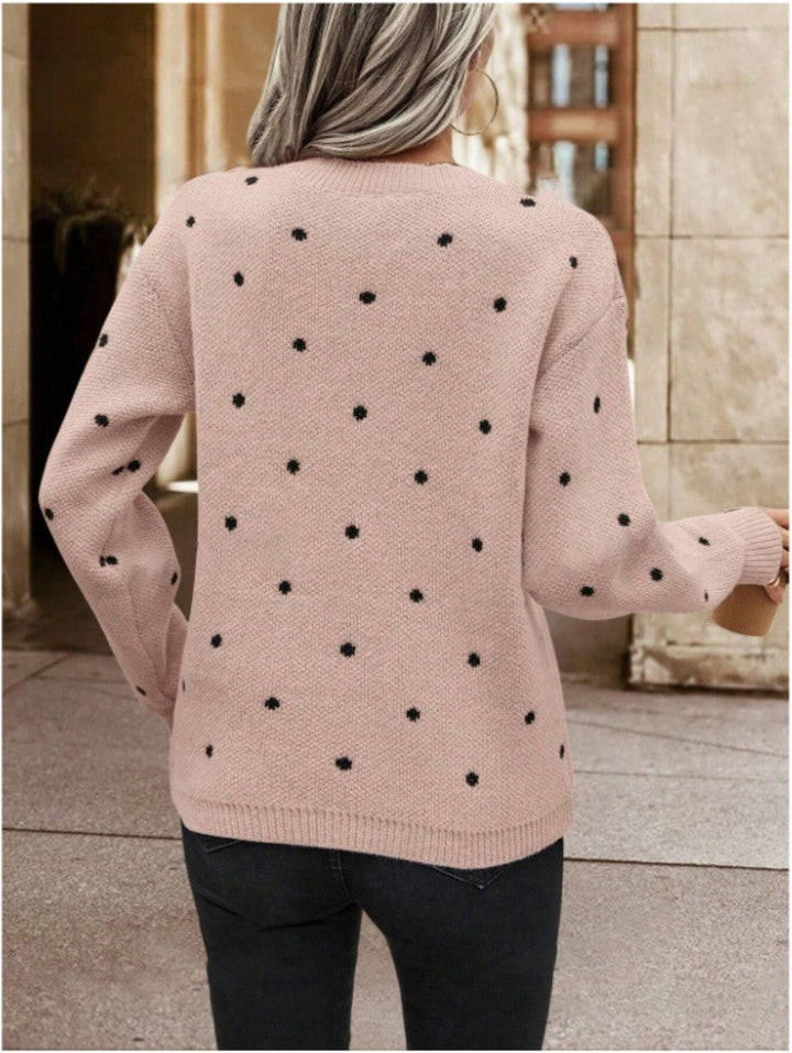Womens Sweater Polka Dot Casual Comfortable Fit