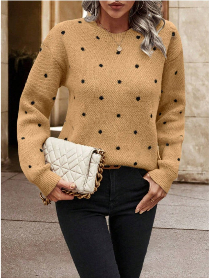 Womens Sweater Polka Dot Casual Comfortable Fit