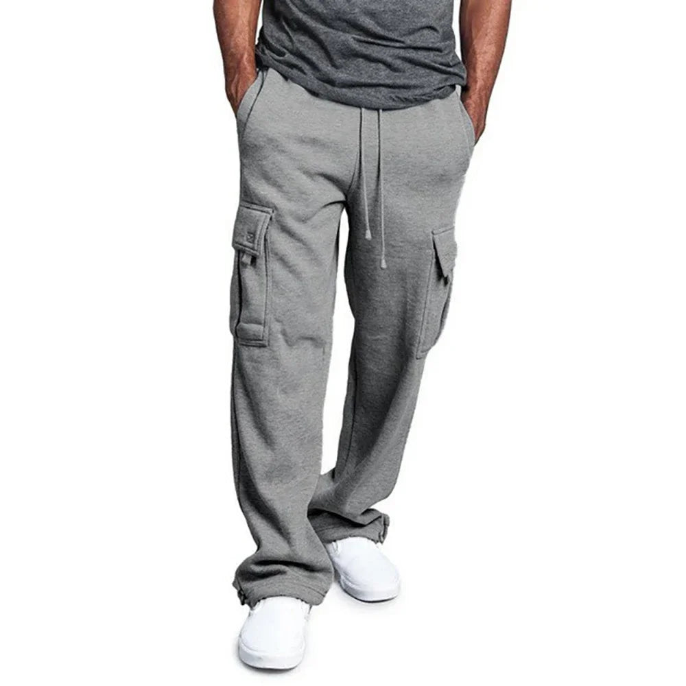 Mens Cargo Jogging Trousers Fleece Comfortable Fit