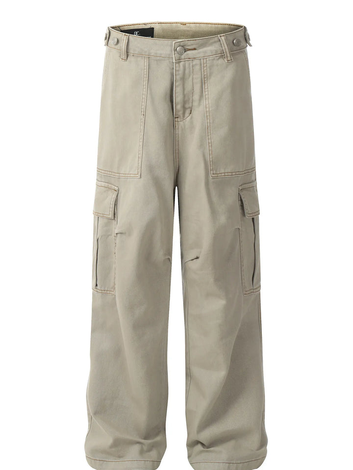 Mens Cargo Pants Relaxed Fit Cotton