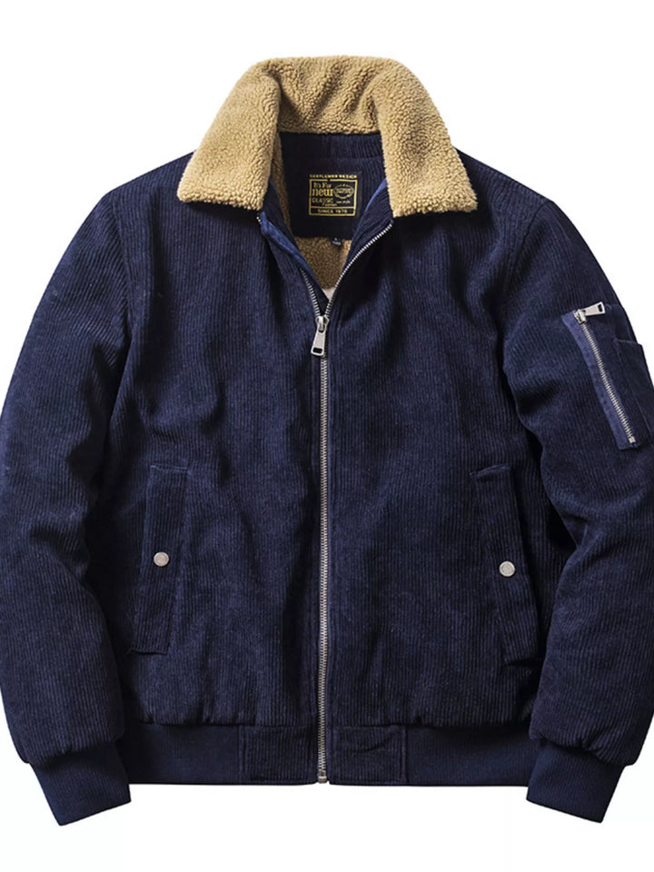 Mens Fuzzy Corduroy Jacket Big and Tall Fit