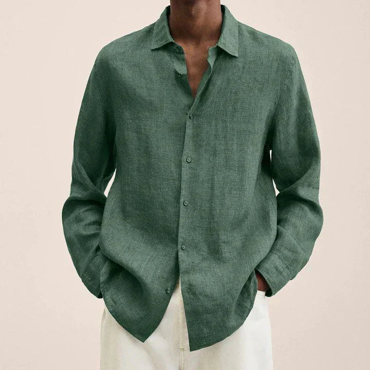 Mens Linen Shirt Lightweight Versatile Fit