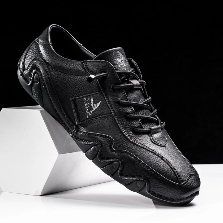 Mens Casual Lace-Up Shoes with Contrast Stitching Curved Sole