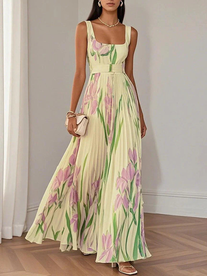 Womens Boho A-Line Dress Floral Flowing