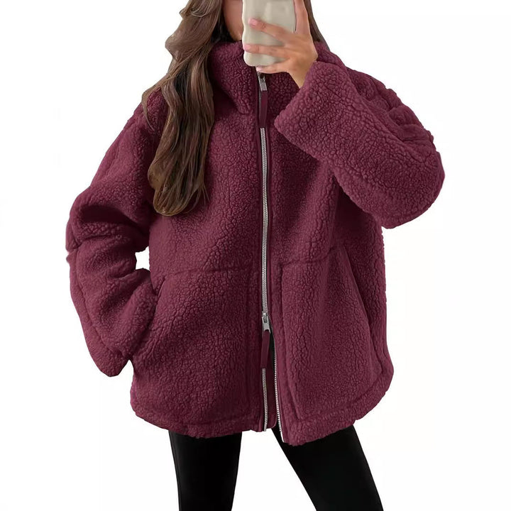 Womens Fleece Jacket Cozy Warm Zipper Front