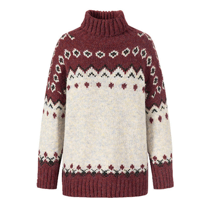 Womens Knit Sweater Cozy Nordic Style