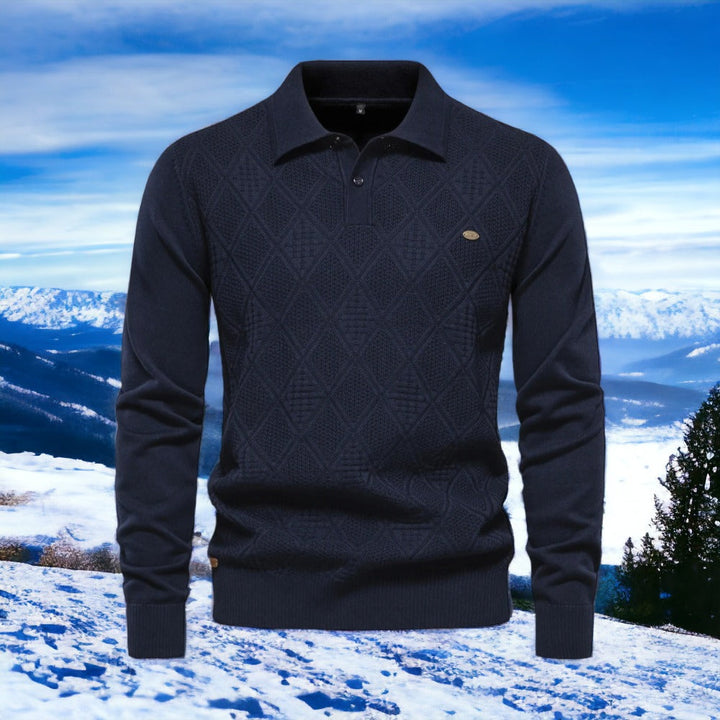 Mens Long Sleeve Polo Sweater Classic Fit