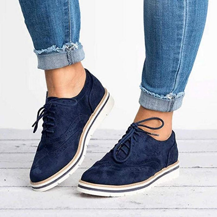 Womens Lace-Up Leather Shoes Stylish Fit