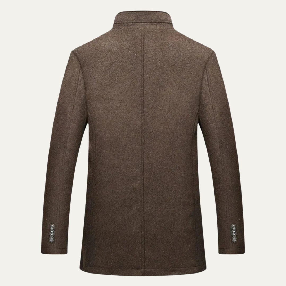 Mens Trench Coat Wool Blend Classic Fit