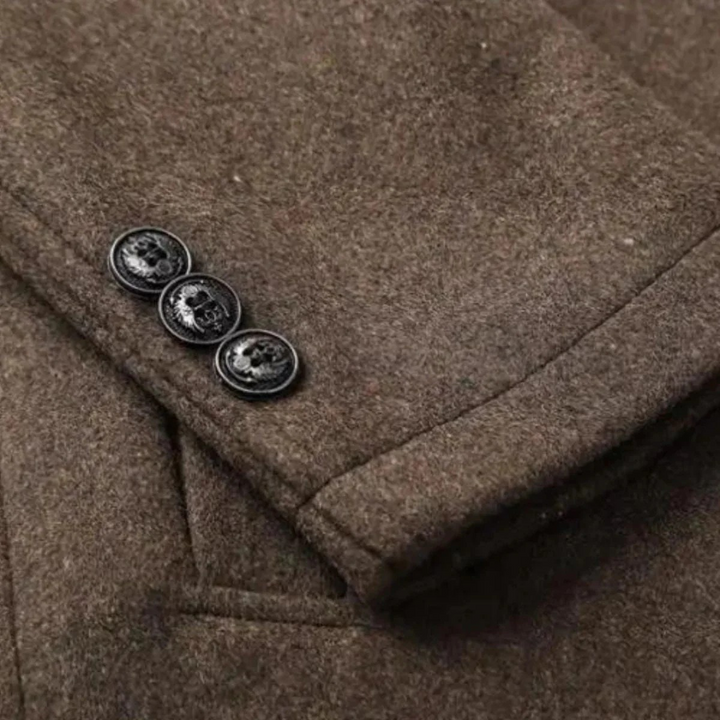 Mens Trench Coat Wool Blend Classic Fit