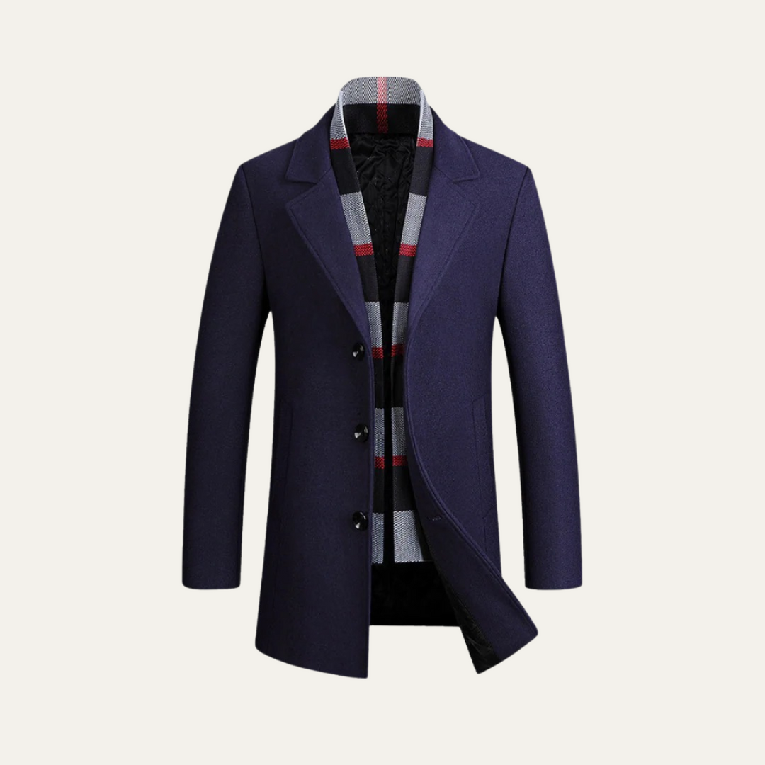 Mens Overcoat Wool Blend Elegant Fit