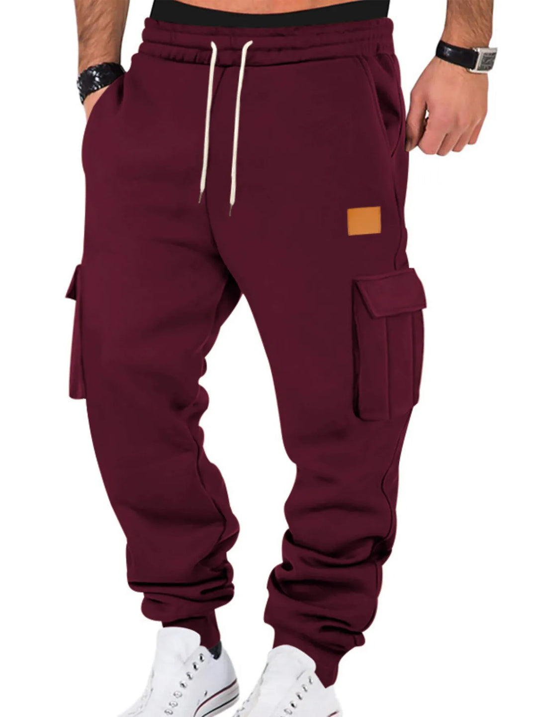 Mens Cargo Joggers Elastic Waist Relaxed Fit Plus Size
