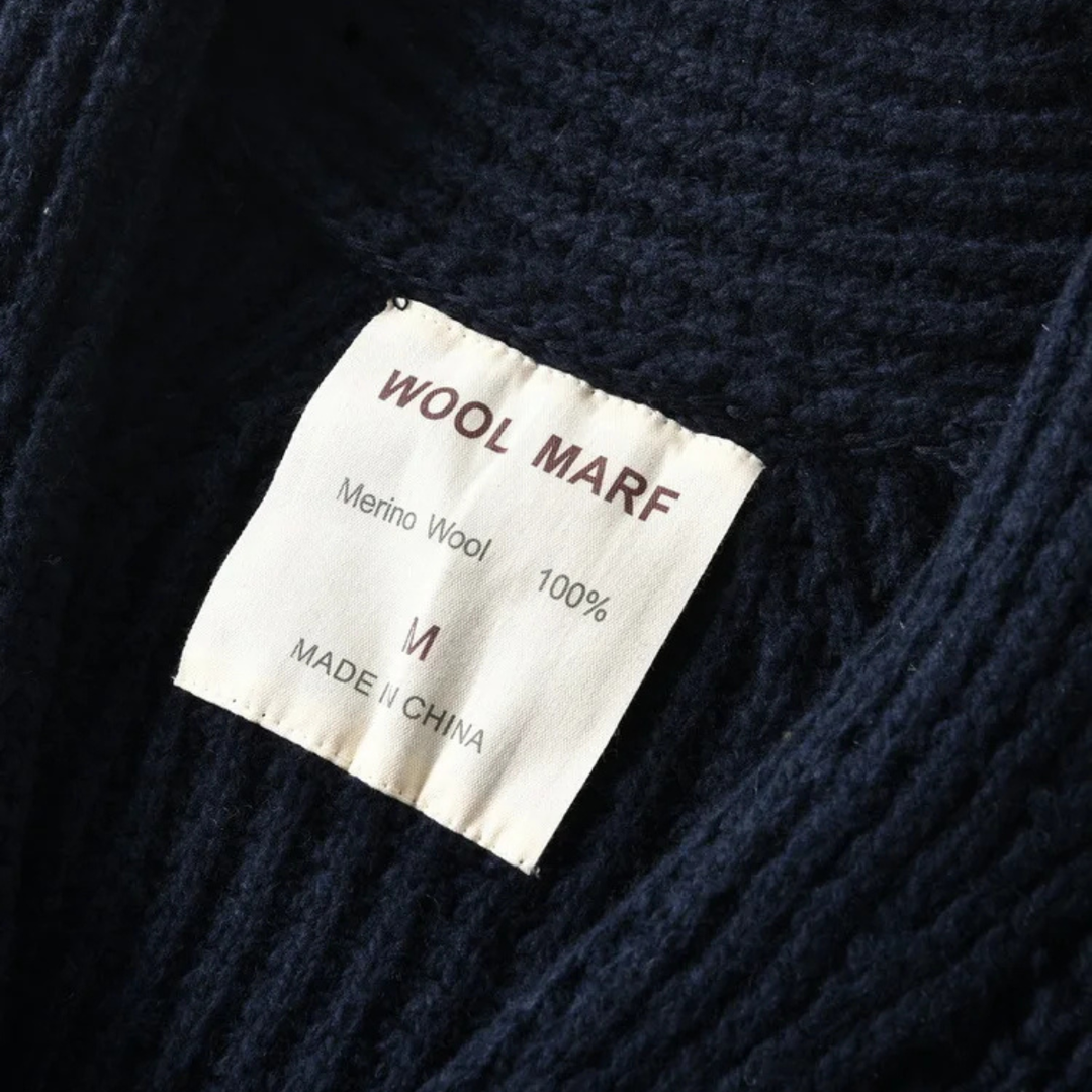 Mens Cardigan Chunky Waffle Knit Shawl Collar