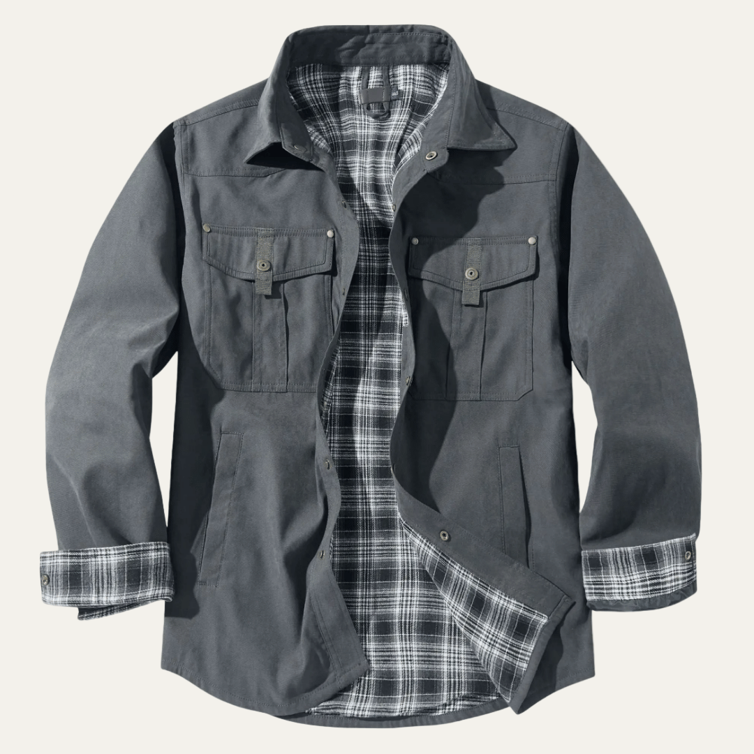 Mens Shirt Jacket Flannel Relaxed Fit - BritishMode