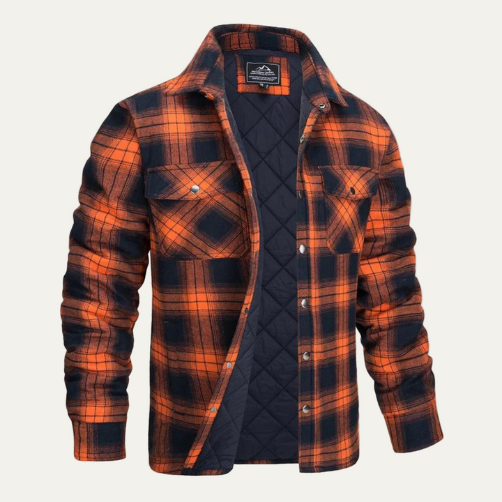 Mens Quilted Flannel Shirt Jacket Relaxed Fit