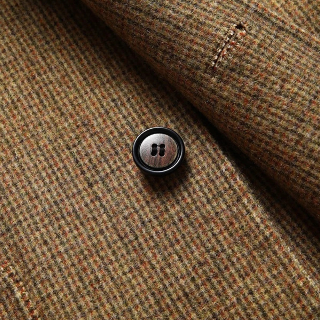 Mens Wool Tweed Blazer Checked Classic Fit