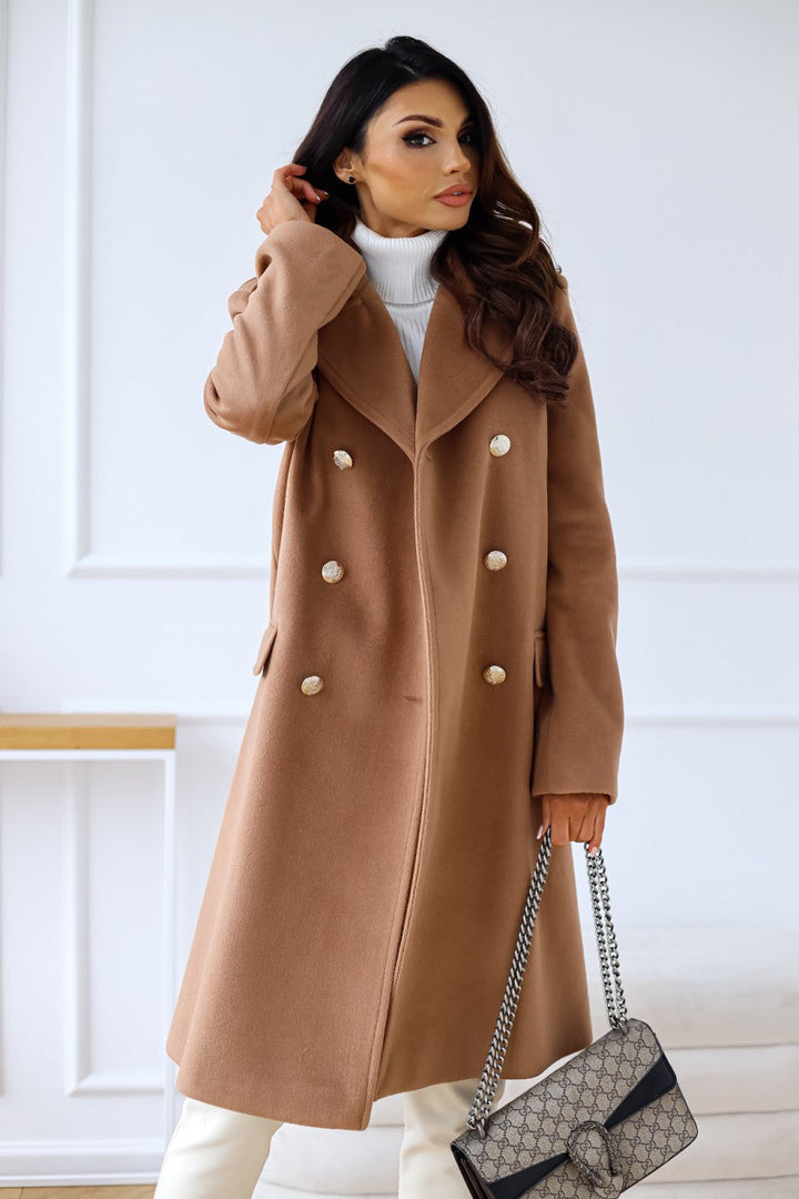 Womens Double-Breasted Coat Classic Fit