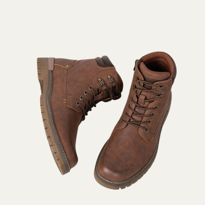 Mens Combat Boots Lace-Up Military Style Lug Sole