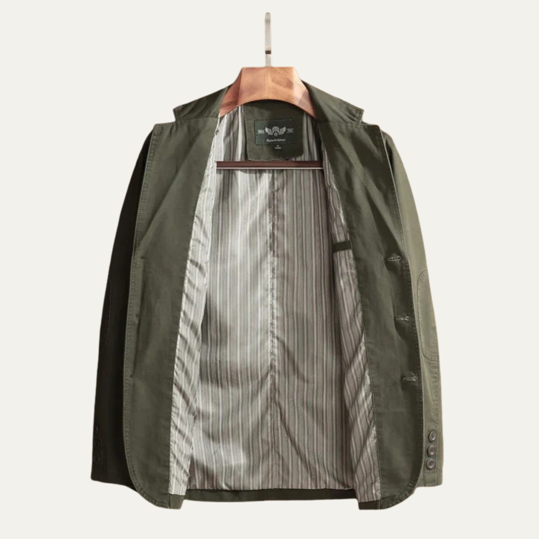 Mens Cotton Blazer Jacket Army Weight Classic Fit