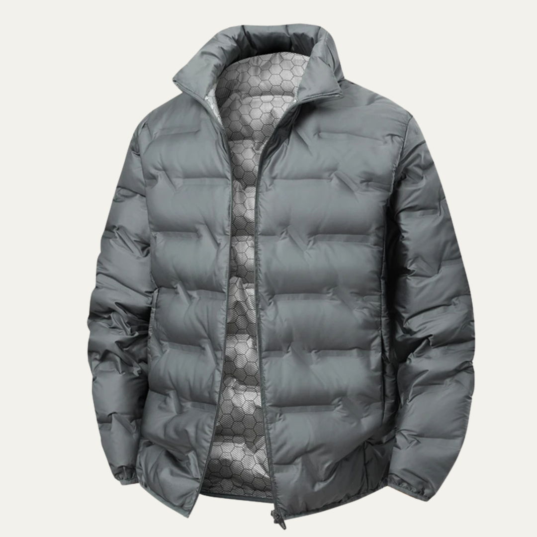 Mens Quilted Puffer Jacket Warm Insulated Winter