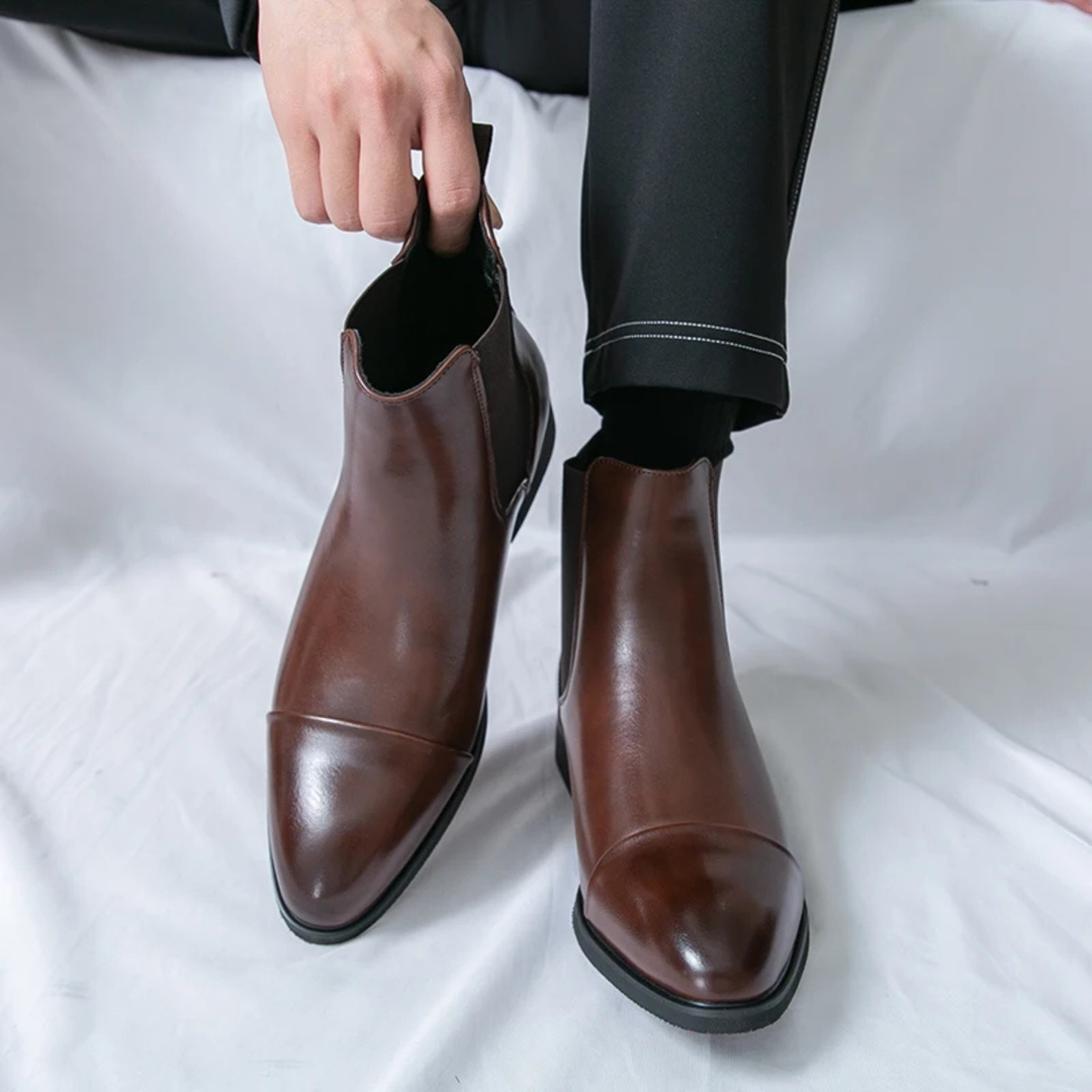 Mens Formal Leather Chelsea Boots with Sole