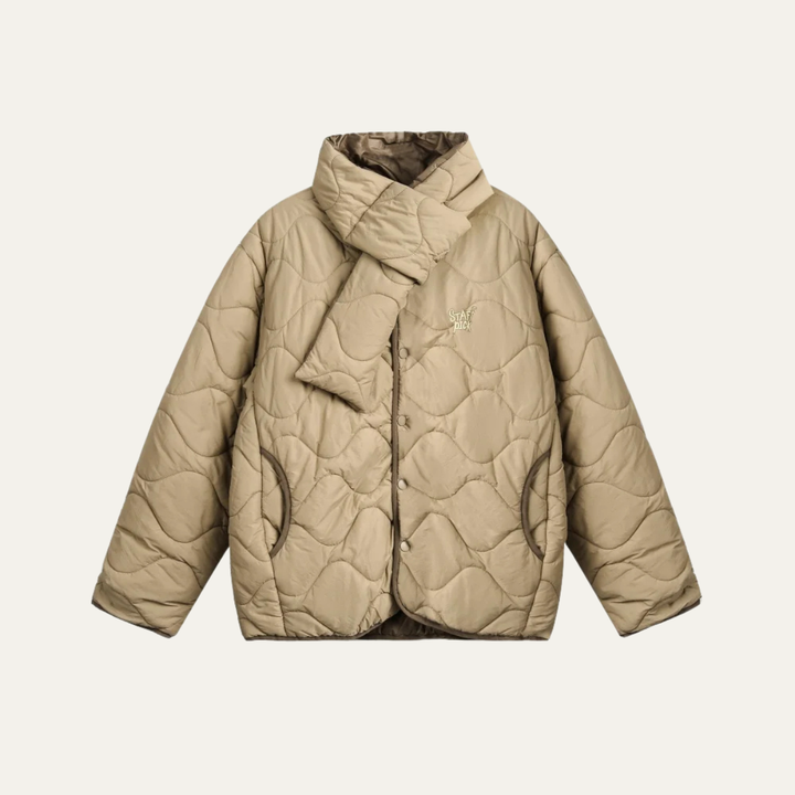 Mens Quilted Padded Jacket with Embroidered Detail - BritishMode