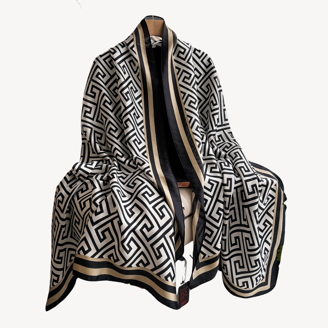 Womens Polyester Scarf Geometric Print Lightweight - BritishMode