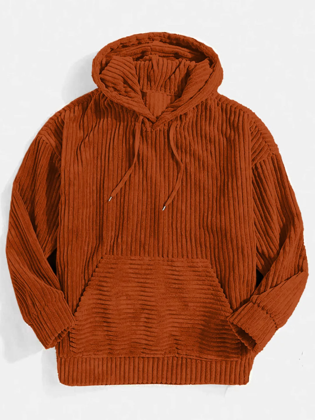 Mens Corduroy Hooded Jacket Relaxed Fit Large Size