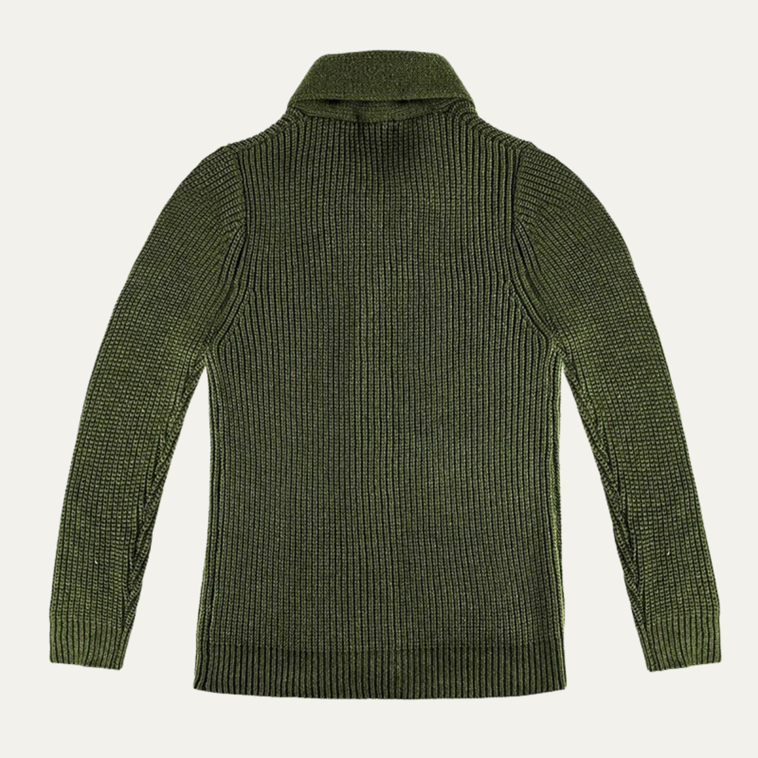 Mens Wool Knit Cardigan Thick Shawl Collar