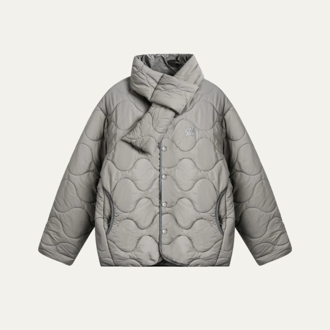 Mens Quilted Padded Jacket with Embroidered Detail