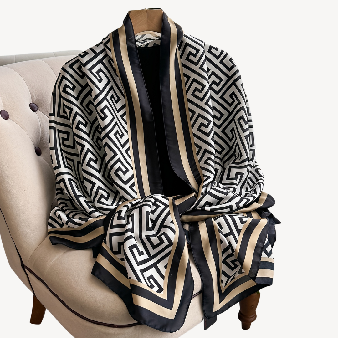 Womens Polyester Scarf Geometric Print Lightweight