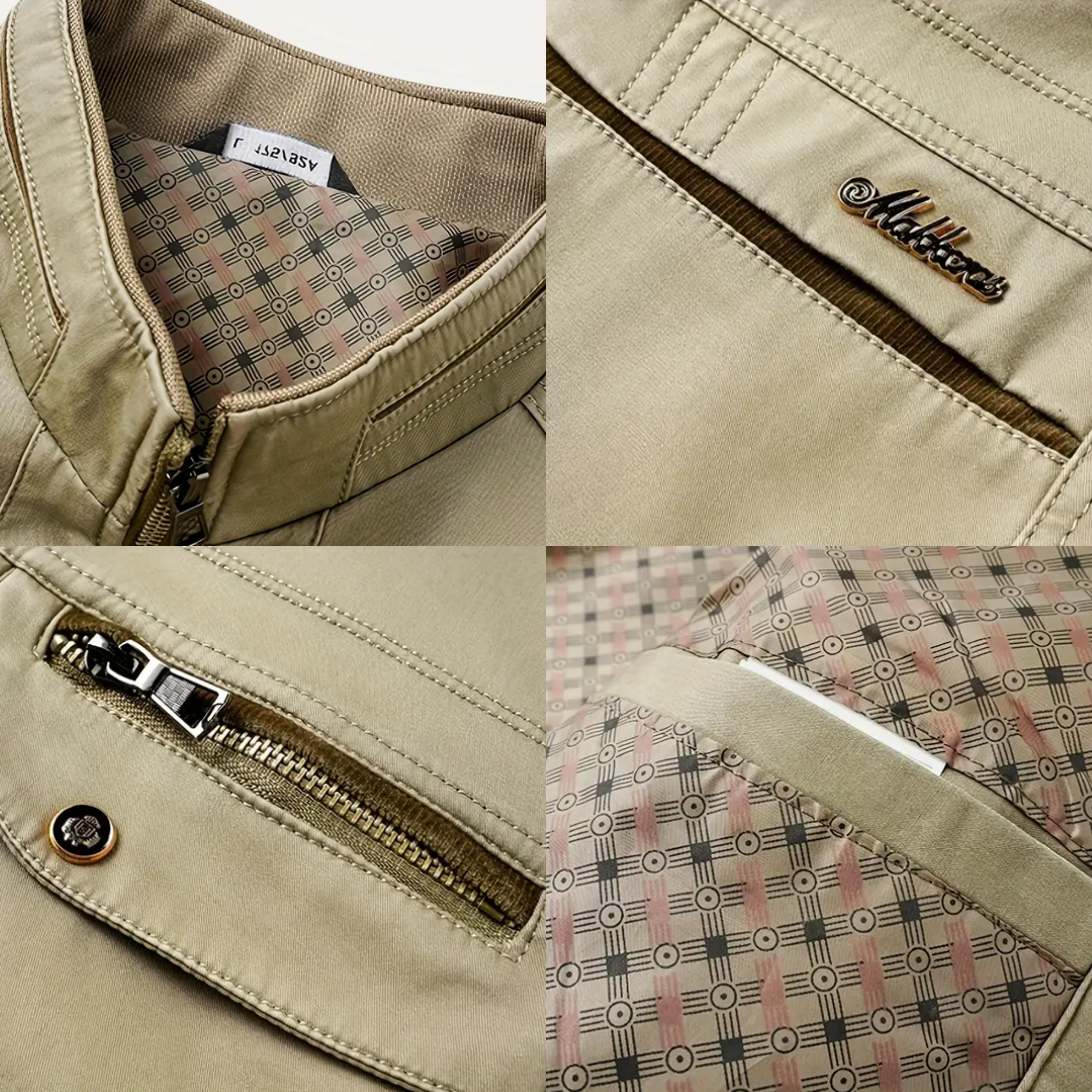 Mens Cotton Jacket Windproof Water-Repellent Field Style