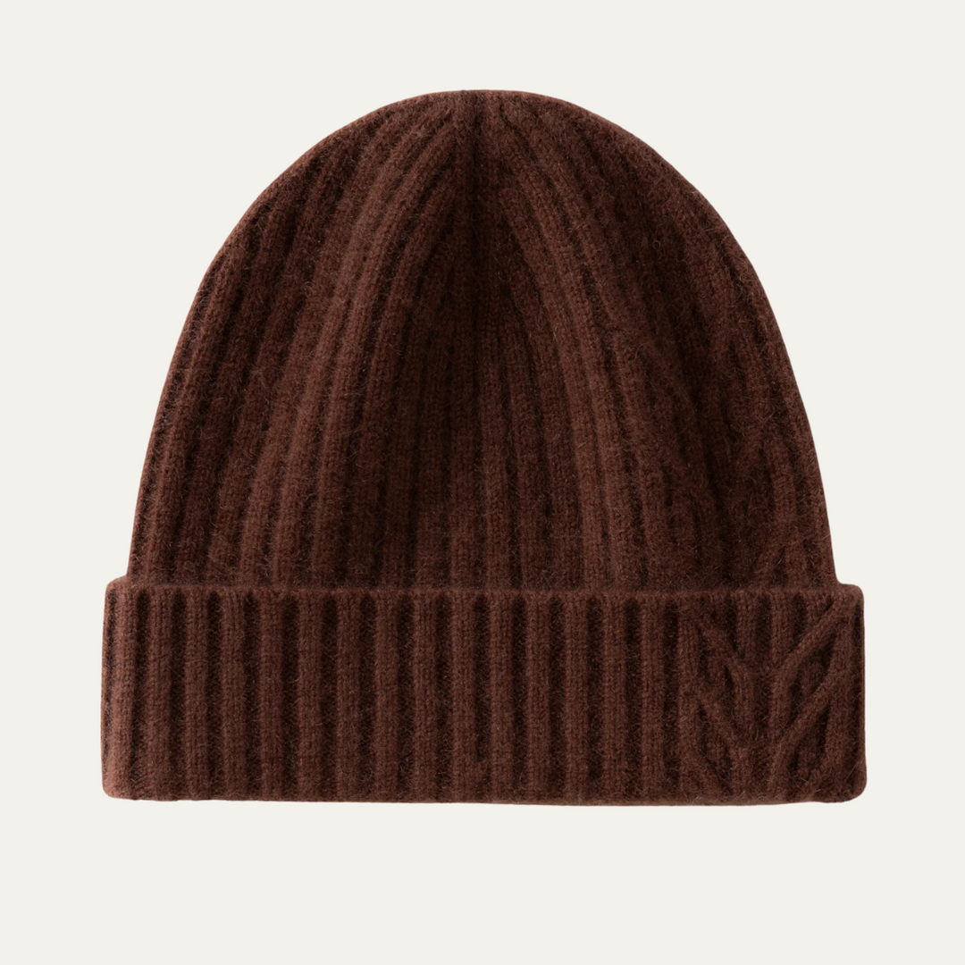 Mens Ribbed Knit Cashmere Beanie - BritishMode