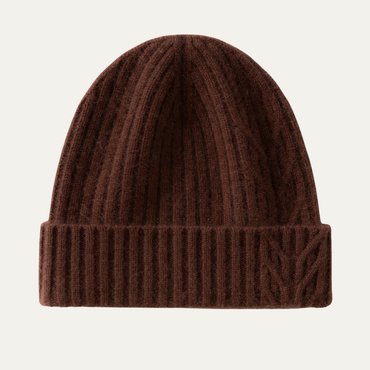 Mens Ribbed Knit Cashmere Beanie - BritishMode
