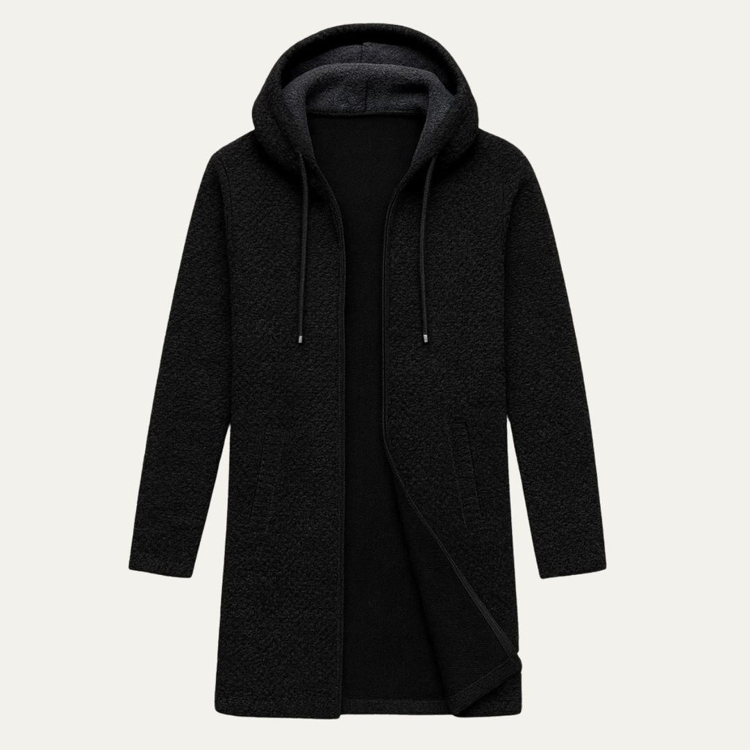 Mens Longline Knit Cardigan Hooded Casual Fit