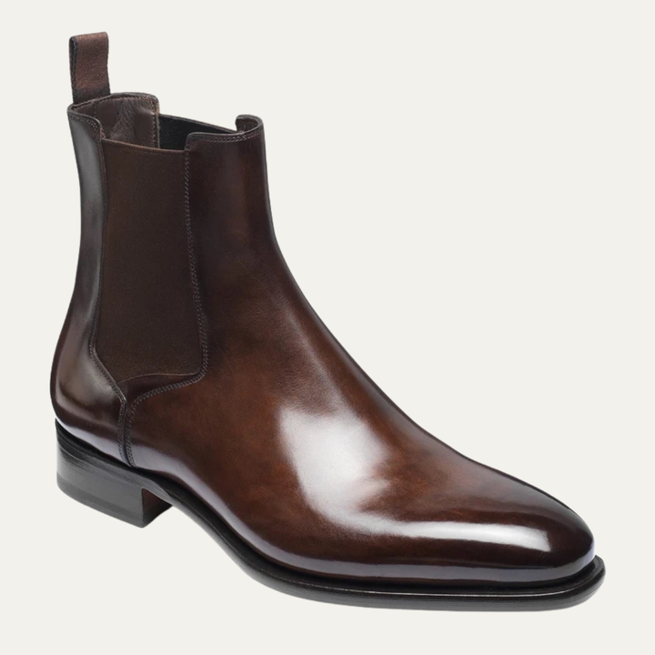 Mens Leather Ankle Dress Boots Polished Classic Style