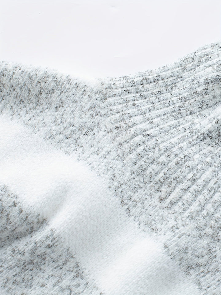 Womens Turtleneck Sweater with Striped Knit Cozy Fit
