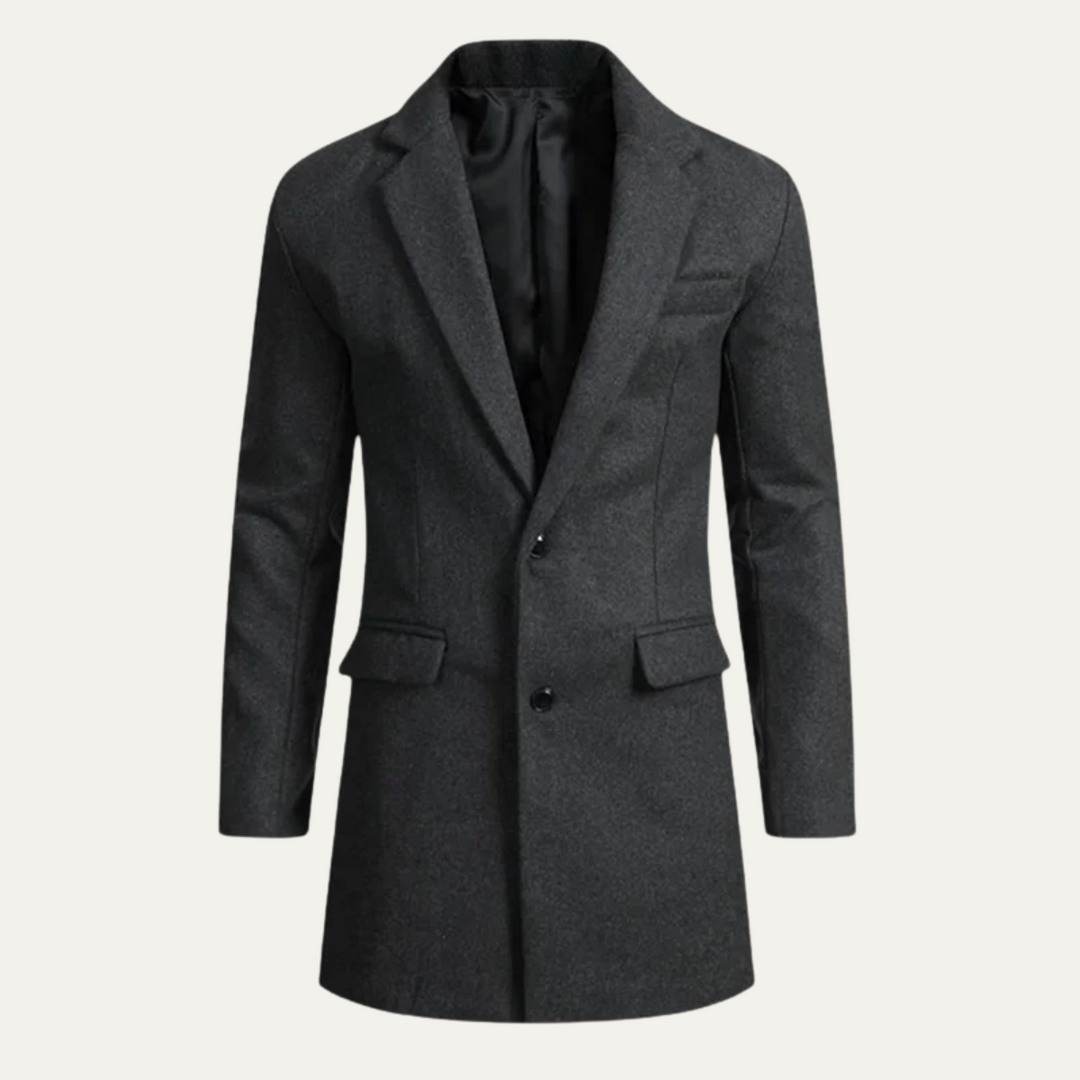 Mens Wool Blend Overcoat Smart Casual Winter Fit - BritishMode