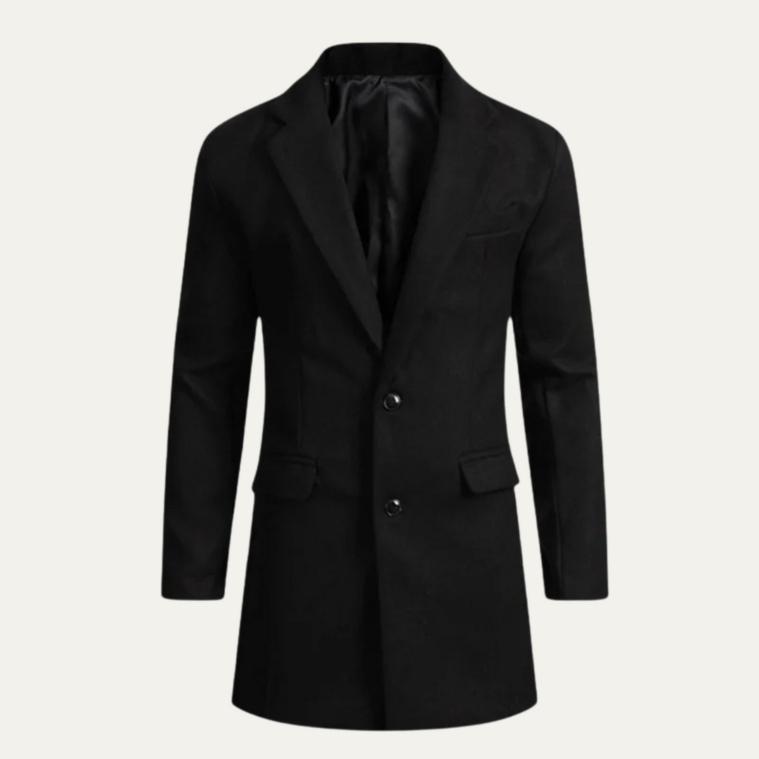 Mens Wool Blend Overcoat Smart Casual Winter Fit