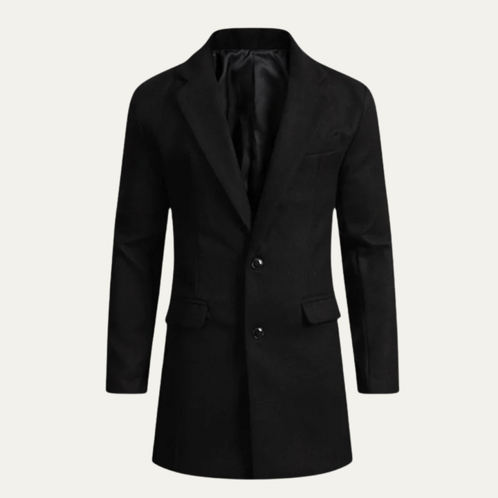 Mens Wool Blend Overcoat Smart Casual Winter Fit