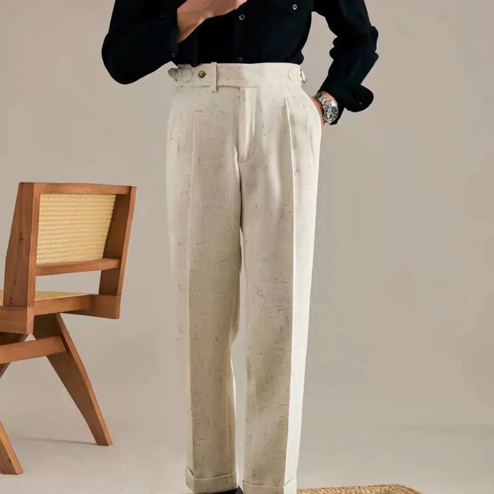 Mens Smart Casual Trousers Adjustable Buckle Regular Fit